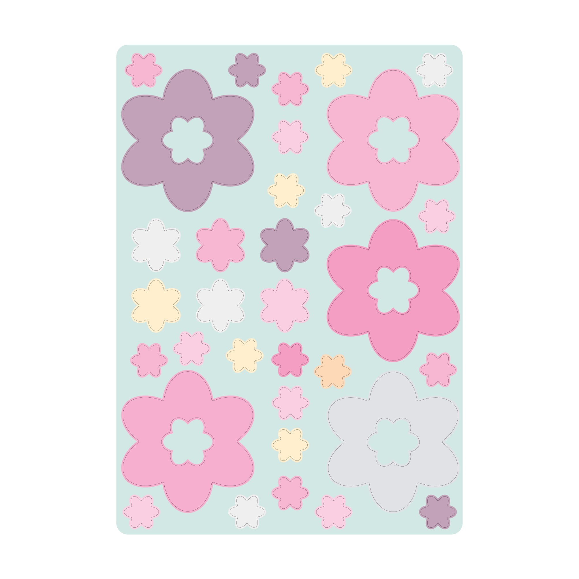 Auf dem Bild ist das Produkt: Fensterbild Frühling Blüten pastell 30teilig Pastellfarben wiederverwendbar, Dekoration Ostern Frühling zum Preis von €13.90 abgebildet.