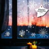 Auf dem Bild ist das Produkt: Fensterbild Weihnachten Winter Filigrane Schneeflocken im Set Fensteraufkleber Wiederverwendbar zum Preis von €13.90 abgebildet.