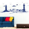 Auf dem Bild ist das Produkt: Wandtattoo Skyline Rostock Warnemünde Wandaufkleber Heimat Heimatliebe Ostsee Leuchtturm zum Preis von €19.90 abgebildet.