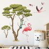 Auf dem Bild ist das Produkt: Wandtattoo Kinderzimmer Savanne Afrika mit Flamingos und Turako Dekoration Babyzimmer Tiere Natur zum Preis von €49.9 abgebildet.