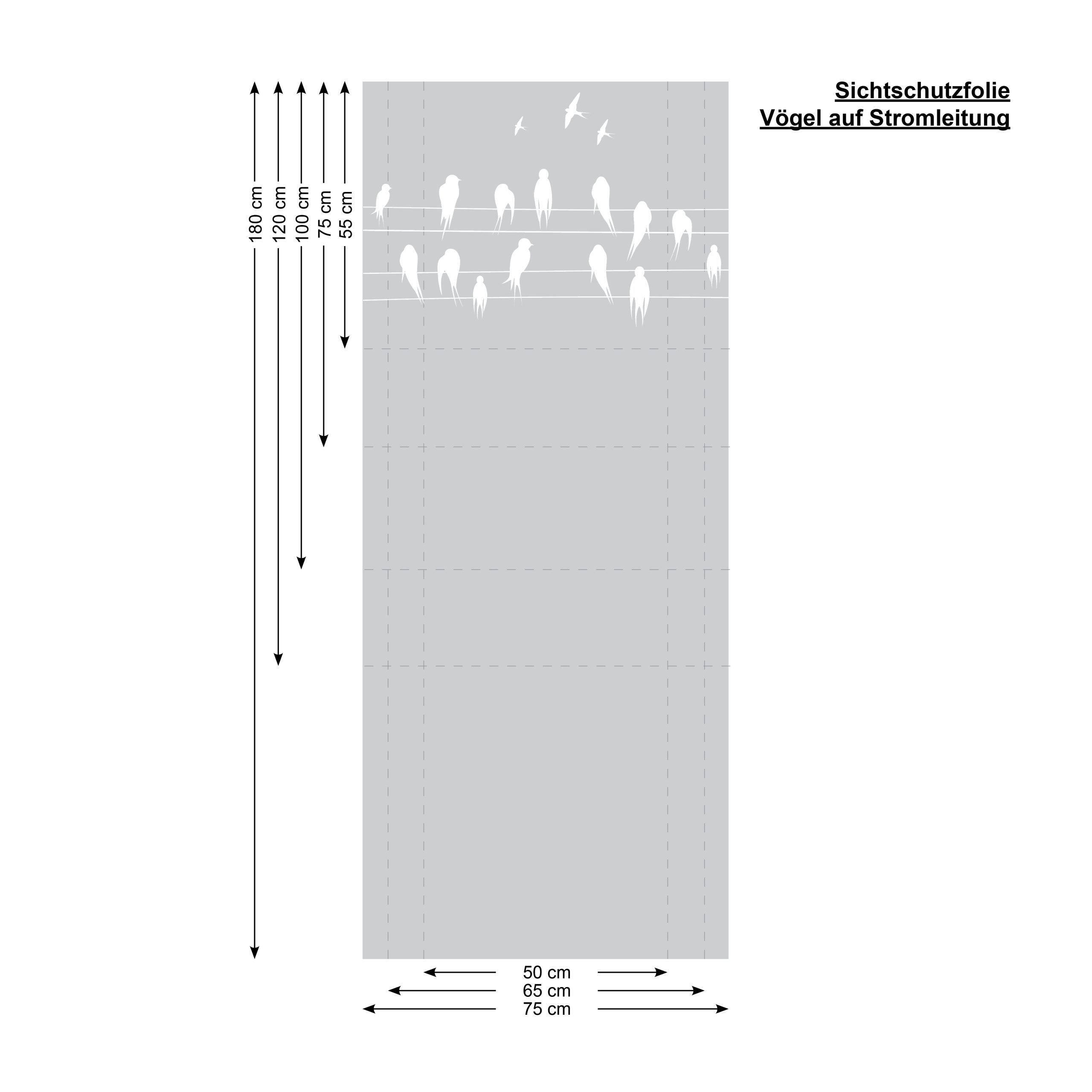 Auf dem Bild ist das Produkt: Sichtschutzfolie Fenster Vögel Leitung Fensterfolie Fensterdeko Milchglasfolie zum Preis von €24.9 abgebildet.