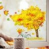 Auf dem Bild ist das Produkt: Fensterbild Herbst Baum und Blätter Herbstblätter bunt farbig wiederverwendbare Fensteraufkleber Kinderzimmer Baby Kind zum Preis von €13.9 abgebildet.