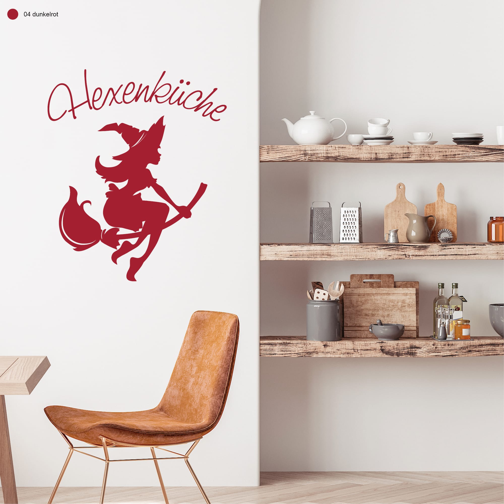 Auf dem Bild ist das Produkt: Wandtattoo Wandbild Hexenküche, Aufkleber für die Küche, Wanddekoration zum Preis von €16.9 abgebildet.