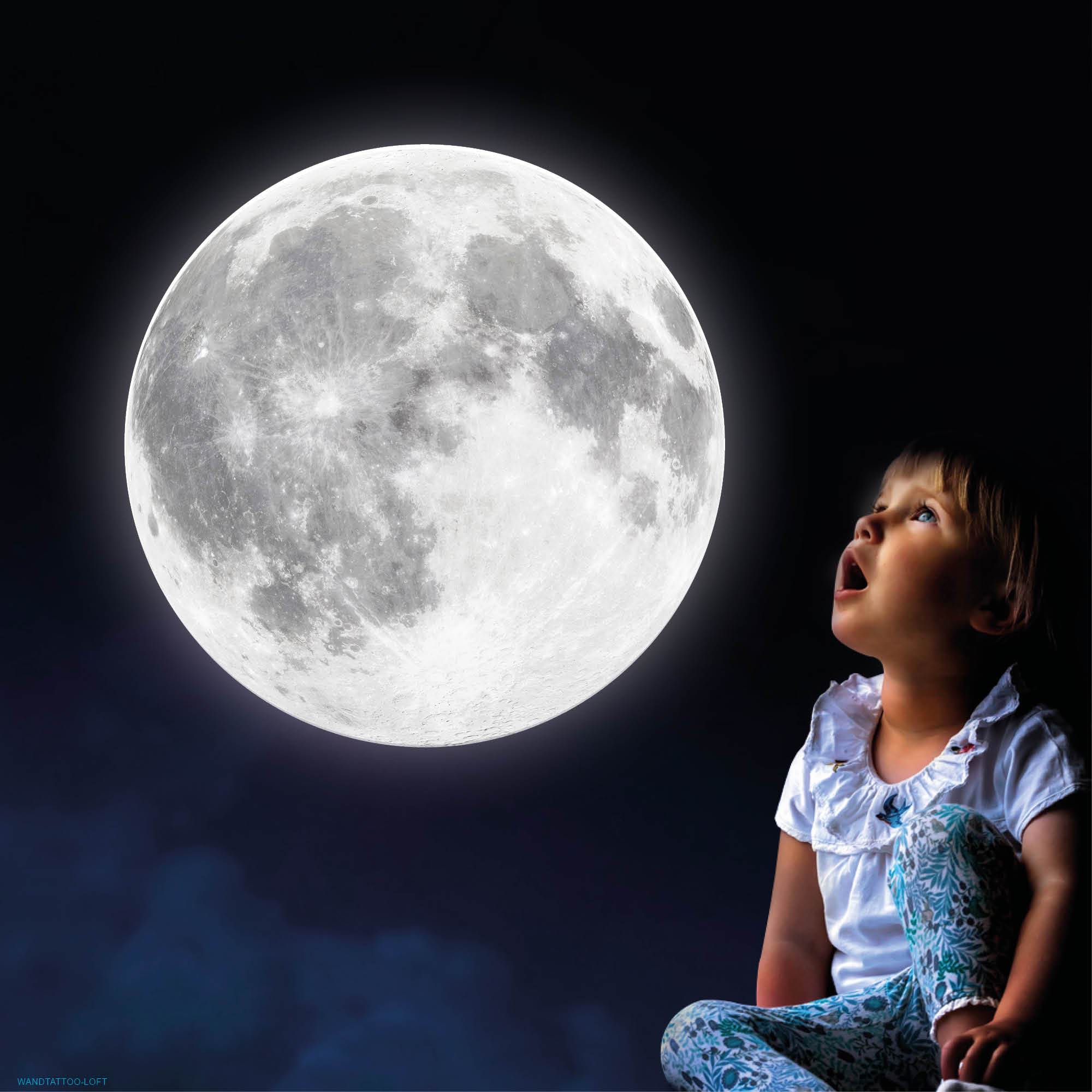 Leuchtaufkleber Mond verschiedene Größen fluoreszierende Wandsticker Sternenhimmel Kinderzimmer Geschenk Dekoration