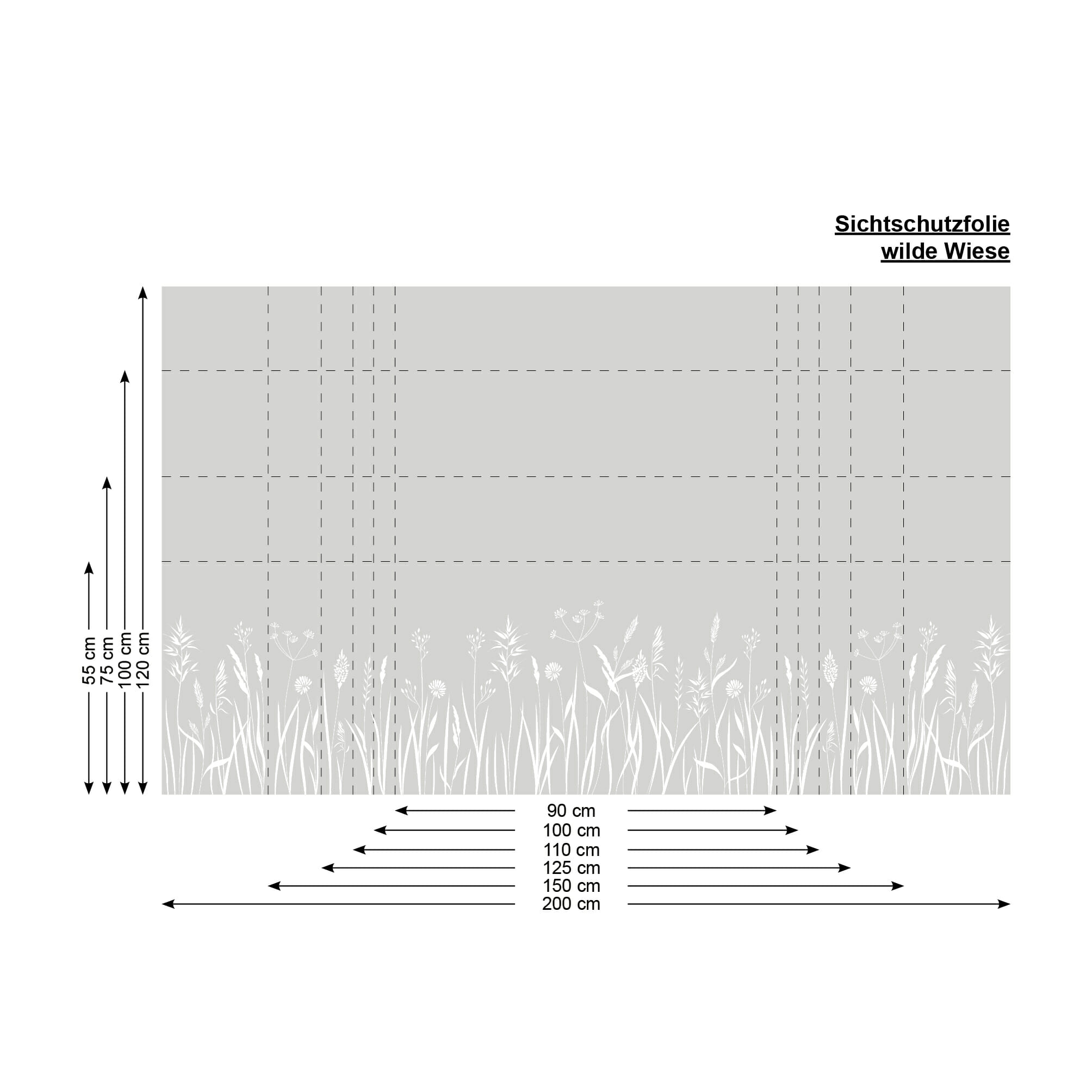 Auf dem Bild ist das Produkt: Sichtschutzfolie Blumenwiese Wiese Blumen Fensterfolie Fensterdeko Milchglasfolie Wiederverwendbar zum Preis von €24.9 abgebildet.