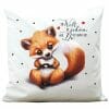 Auf dem Bild ist das Produkt: Deko Kissen Fuchs Die Welt ist schön, weil du mit drauf bist Polyester zum Preis von €11.90 abgebildet.