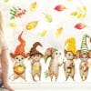 Auf dem Bild ist das Produkt: Fensteraufkleber Herbst Mäuse mit Blättern und Kürbis herbstlicher Fensteraufkleber Fensterdeko zum Preis von €14.9 abgebildet.