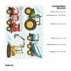 Auf dem Bild ist das Produkt: Fensterbild Frühling Baumaschinen Bagger Trecker Feuerwehrauto Betonmischer Fensterdeko Kinderzimmer Kind zum Preis von €13.9 abgebildet.