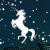Auf dem Bild ist das Produkt: Leuchtaufkleber Kinderzimmer Einhorn Sterne Sternenhimmel Leuchtsticker Dekoration Kinderzimmer zum Preis von €14.9 abgebildet.