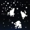 Auf dem Bild ist das Produkt: Leuchtaufkleber Zwerge und 116 Leuchtsterne leuchten im Dunklen fluoreszierend Dekoration Kinderzimmer Wandtattoo zum Preis von €14.9 abgebildet.
