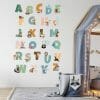 Auf dem Bild ist das Produkt: Wandtattoo Kinderzimmer Alphabet und Tiere Dekoration Kinderzimmer Folie für die Wand zum Preis von €44.9 abgebildet.