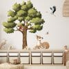 Auf dem Bild ist das Produkt: Wandtattoo Kinderzimmer Eiche mit Reh Rehkitz Eichhörnchen und Storch Dekoration Babyzimmer Tiere Natur zum Preis von €45.9 abgebildet.