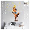 Auf dem Bild ist das Produkt: Wandtattoo Kinderzimmer Fuchs Leiter Mond Sterne bunt Dekoration Babyzimmer, Geschenk zur Geburt zum Preis von €29.9 abgebildet.