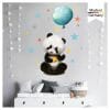 Auf dem Bild ist das Produkt: Wandtattoo Kinderzimmer Panda Bär Luftballon Sterne Dekoration Babyzimmer zum Preis von €19.9 abgebildet.