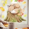 Fensterbild Herbst Fuchs auf Baumstumpf mit Blättern herbstlicher Fensteraufkleber Fensterdeko Kinderzimmer Auf dem Bild ist das Produkt: Fensterbild Herbst Fuchs auf Baumstumpf mit Blättern herbstlicher Fensteraufkleber Fensterdeko Kinderzimmer zum Preis von €13.90 abgebildet.