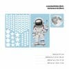 Auf dem Bild ist das Produkt: Leuchtaufkleber Astronaut Skater Mond Weltall, leuchtend und fluoreszierende Sterne, leuchten im Dunklen zum Preis von €16.9 abgebildet.