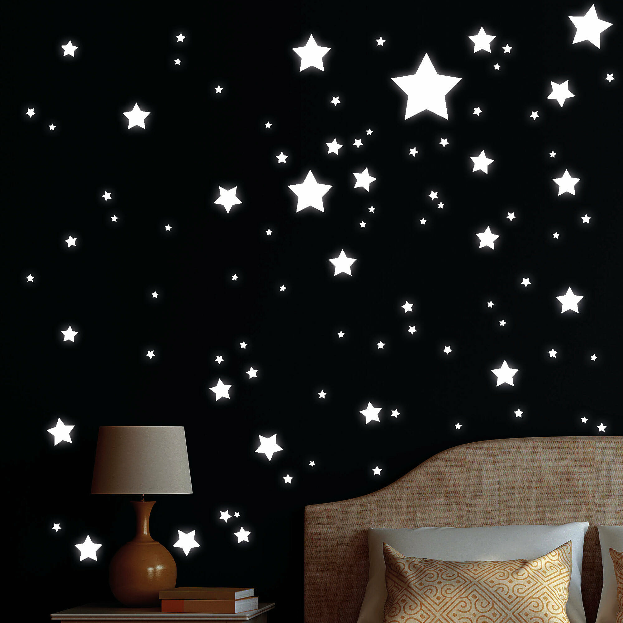 Leuchtaufkleber Sterne fluoreszierend 150 Stück Sternenhimmel leuchtend Leuchtsticker Deko Kinderzimmer