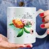 Auf dem Bild ist das Produkt: Perlmutt Tasse bedruckt Schildkröte mit Spruch Sei Du selbst, alle anderen gibt es schon. Schimmereffekt zum Preis von €18.9 abgebildet.