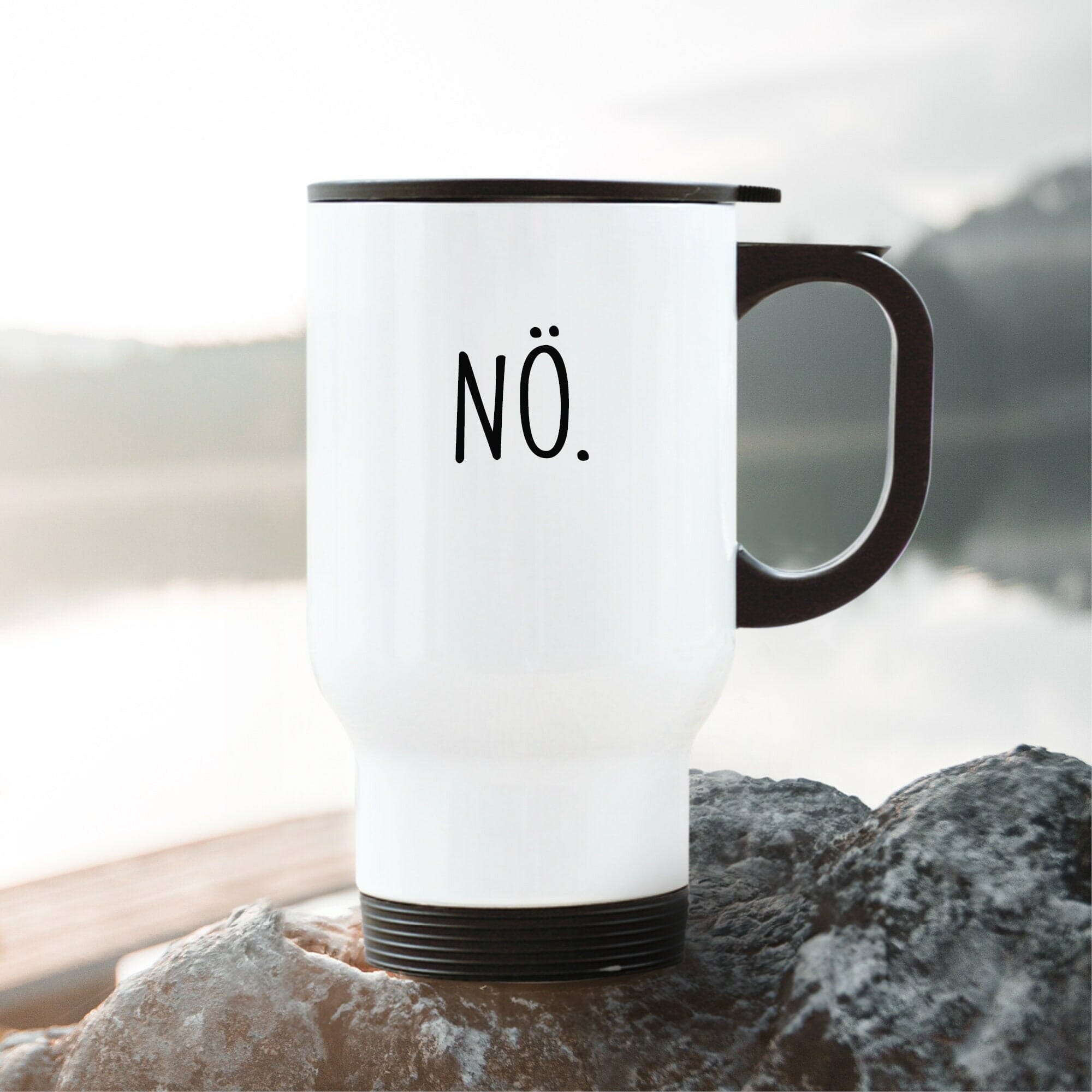 Edelstahl Thermobecher To Go Nö Geschenk Geburtstag Kaffeebecher 390 ml mit Griff