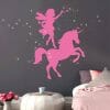 Auf dem Bild ist das Produkt: Wandtattoo Kinderzimmer Einhorn und Elfe und 100 Leuchtaufkleber, Dekoration Kinderzimmer zum Preis von €34.9 abgebildet.