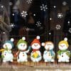 Wiederverwendbare Fensterbilder Winter 5 Schneemänner und Schneeflocken Fensteraufkleber Auf dem Bild ist das Produkt: Wiederverwendbare Fensterbilder Winter 5 Schneemänner und Schneeflocken Fensteraufkleber zum Preis von €13.90 abgebildet.