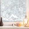 Auf dem Bild ist das Produkt: Fensterbild Weihnachten Winter Häuschen mit Reh Schneeflocken WIEDERVERWENDBAR Fensterfolie Kinderzimmer zum Preis von €17.90 abgebildet.