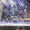 Auf dem Bild ist das Produkt: Fensterbild Weihnachten Winter Elch Schneeflocken WIEDERVERWENDBAR Fensterfolie Kinderzimmer weiß zum Preis von €17.90 abgebildet.