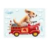 Fensterbild Hund im retro Feuerwehrauto mit Wolken, Fensterdeko Kinderzimmer Kind Auf dem Bild ist das Produkt: Fensterbild Hund im retro Feuerwehrauto mit Wolken, Fensterdeko Kinderzimmer Kind zum Preis von €12.90 abgebildet.