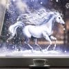 Fensterbild Pferd Winter Galopp Schneeflocken wiederverwendbare Fensteraufkleber Kinderzimmer Mädchen Kind Auf dem Bild ist das Produkt: Fensterbild Pferd Winter Galopp Schneeflocken wiederverwendbare Fensteraufkleber Kinderzimmer Mädchen Kind zum Preis von €13.90 abgebildet.
