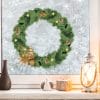 Auf dem Bild ist das Produkt: Fensterbild Weihnachten Weihnachtskranz Deko Winter Schneeflocken Stern Holzoptik Glöckchen Fensteraufkleber Fensterdeko zum Preis von €13.90 abgebildet.