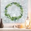 Auf dem Bild ist das Produkt: Fensterbild Weihnachten Weihnachtskranz Eukalyptus Deko Winter Schneeflocken Stern Holzoptik Fensteraufkleber wiederverwendbar zum Preis von €13.90 abgebildet.