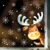 Auf dem Bild ist das Produkt: Fensterbild Weihnachten Winter Elch mit Schneeflocken wiederverwendbar winterliche Fensterdeko Rentier selbstklebend, Weihnachtsdeko zum Preis von €13.90 abgebildet.