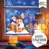 Fensterbild Weihnachten Winter Reh mit Häschen mit Schneeflocken Auf dem Bild ist das Produkt: Fensterbild Weihnachten Winter Reh mit Häschen mit Schneeflocken zum Preis von €13.90 abgebildet.