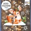 Fensterbild Weihnachten Winter Reh mit Häschen mit Schneeflocken Auf dem Bild ist das Produkt: Fensterbild Weihnachten Winter Reh mit Häschen mit Schneeflocken zum Preis von €13.90 abgebildet.