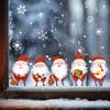 Fensterbild Weihnachtsmänner Wichtel 5 kleine Weihnachtwichtel Zwerge und Schneeflocken Fensteraufkleber wiederverwendbar Auf dem Bild ist das Produkt: Fensterbild Weihnachtsmänner Wichtel 5 kleine Weihnachtwichtel Zwerge und Schneeflocken Fensteraufkleber wiederverwendbar zum Preis von €13.90 abgebildet.