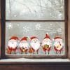 Fensterbild Weihnachtsmänner Wichtel 5 kleine Weihnachtwichtel Zwerge und Schneeflocken Fensteraufkleber wiederverwendbar Auf dem Bild ist das Produkt: Fensterbild Weihnachtsmänner Wichtel 5 kleine Weihnachtwichtel Zwerge und Schneeflocken Fensteraufkleber wiederverwendbar zum Preis von €13.90 abgebildet.