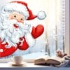 Fensterbild Weihnachtsmann hineinschauend wiederverwendbar Winter Fenster mit Schneeflocken Adventsdeko Auf dem Bild ist das Produkt: Fensterbild Weihnachtsmann hineinschauend wiederverwendbar Winter Fenster mit Schneeflocken Adventsdeko zum Preis von €13.90 abgebildet.