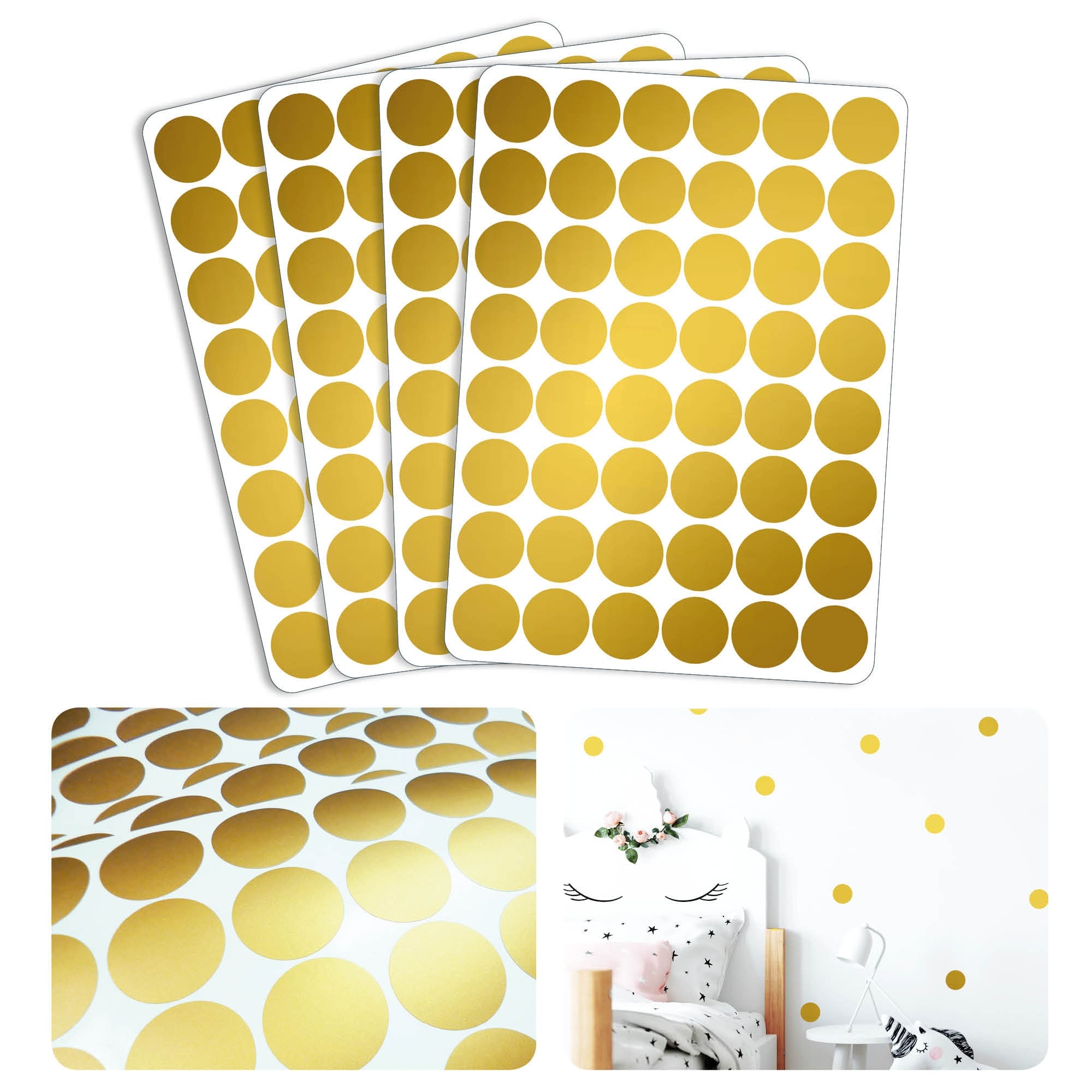 Wandtattoo Deko Punkte (192teilig) – Farbe Gold