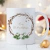 Auf dem Bild ist das Produkt: Weihnachtstasse Kranz Baumwolle mit Wunschnamen, Weihnachtskranz, personalisiertes Geschenk Geburtstag Kaffeetasse zum Preis von €18.9 abgebildet.
