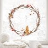 Auf dem Bild ist das Produkt: Wiederverwendbares Fensterbild Weihnachten Kranz aus Zweigen Haus Sterne Holzoptik Weihnachtsdeko zum Preis von €13.90 abgebildet.
