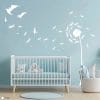 Auf dem Bild ist das Produkt: Wandtattoo Pusteblume mit vielen Pollen und Vögeln zum Preis von €29.9 abgebildet.