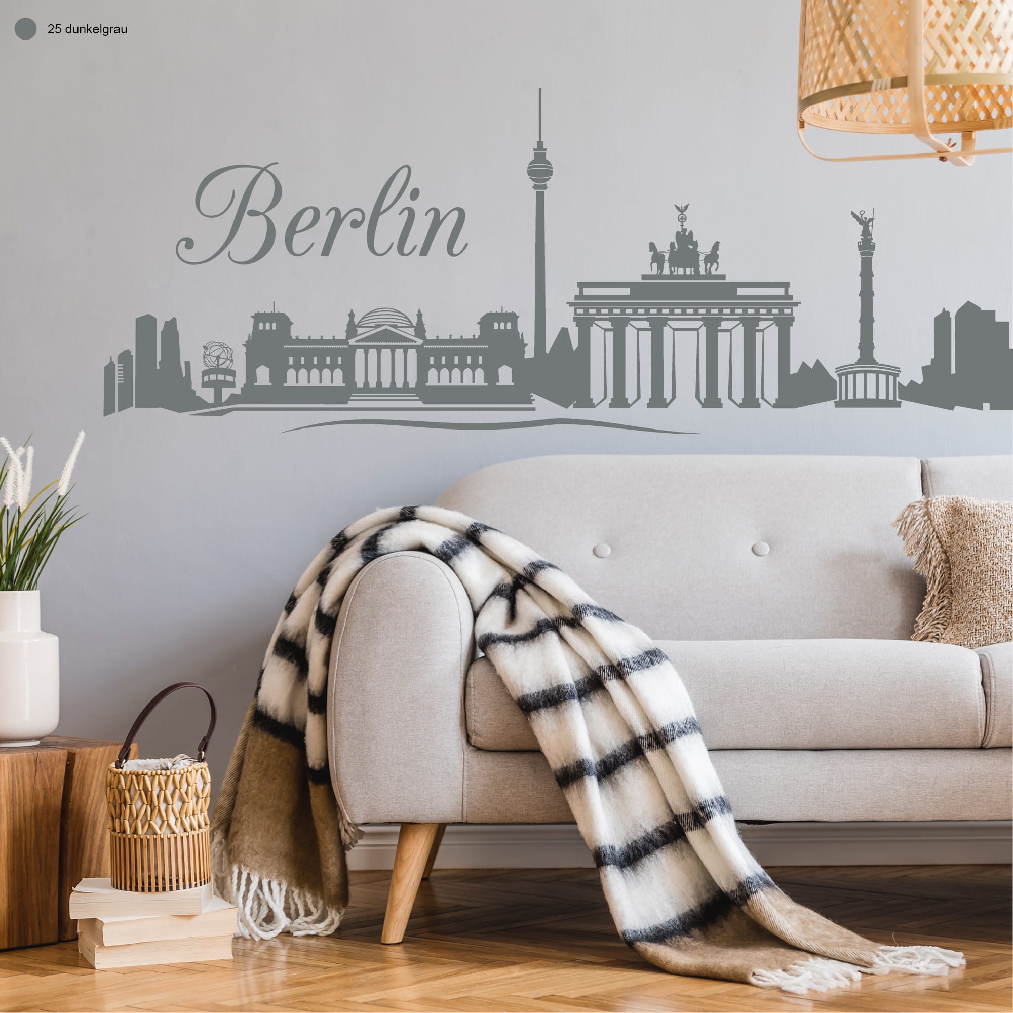 Auf dem Bild ist das Produkt: Wandtattoo Skyline Berlin Wandaufkleber, Heimat zum Preis von €22.90 abgebildet.
