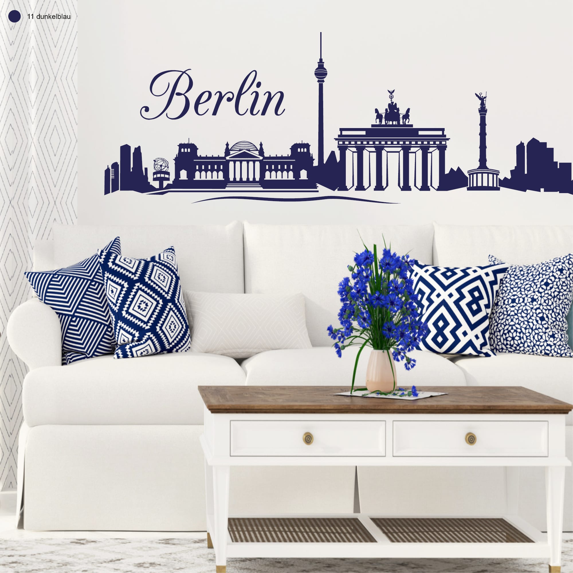 Auf dem Bild ist das Produkt: Wandtattoo Skyline Berlin Wandaufkleber, Heimat zum Preis von €22.90 abgebildet.