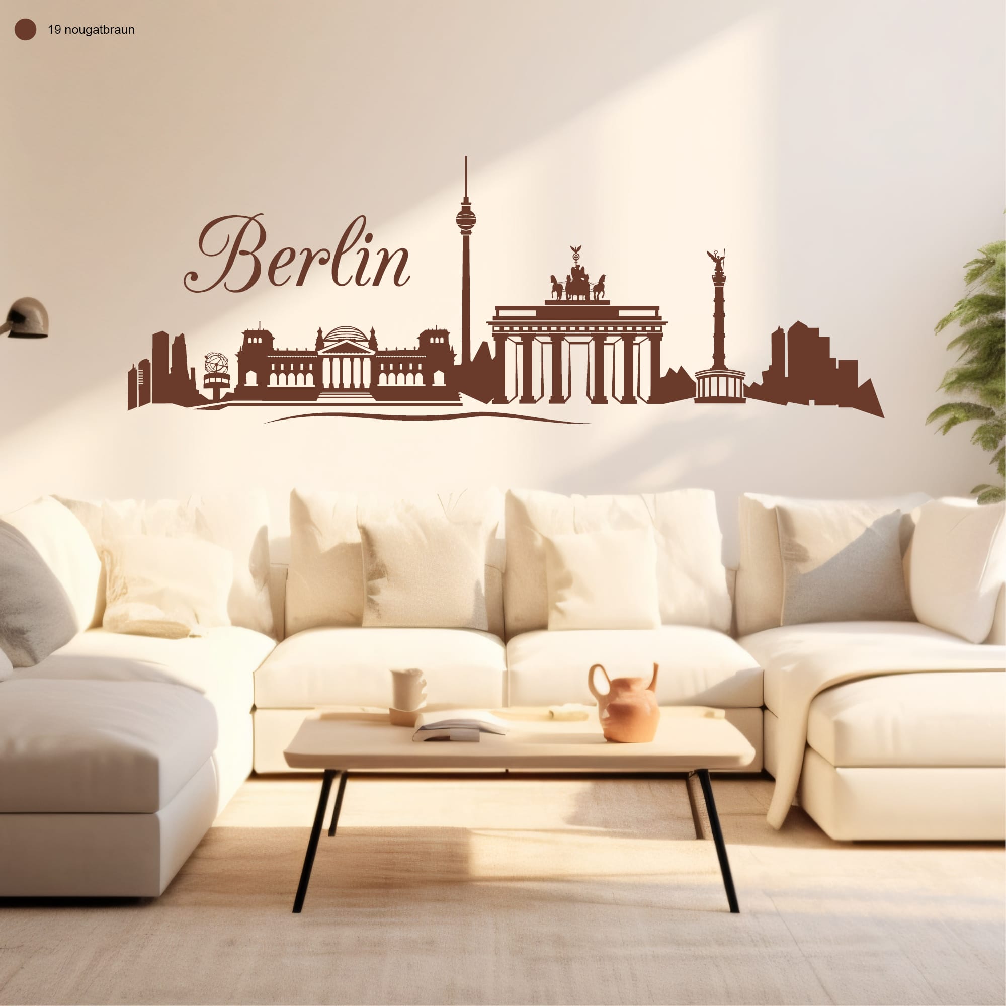 Auf dem Bild ist das Produkt: Wandtattoo Skyline Berlin Wandaufkleber, Heimat zum Preis von €22.90 abgebildet.
