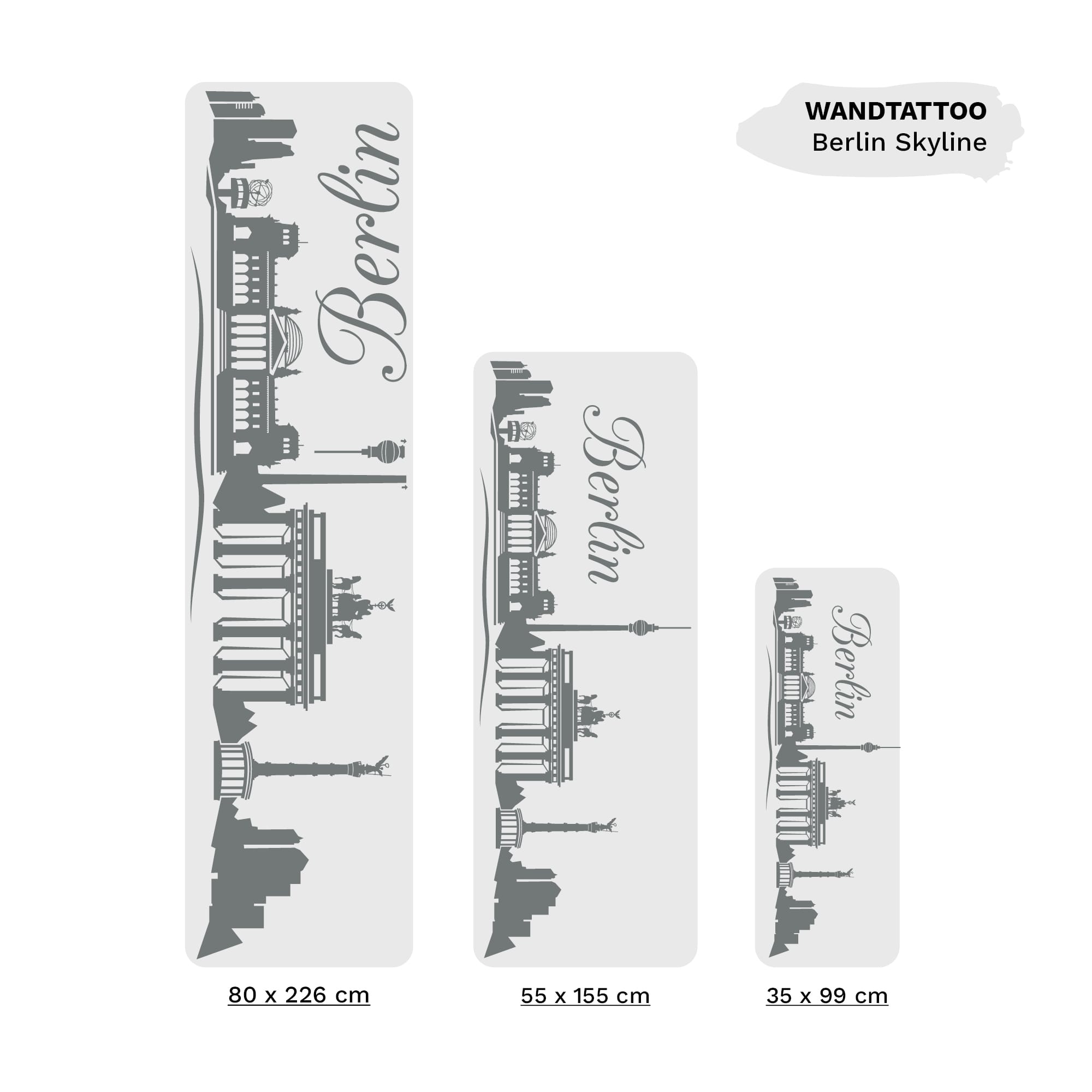 Auf dem Bild ist das Produkt: Wandtattoo Skyline Berlin Wandaufkleber, Heimat zum Preis von €22.90 abgebildet.