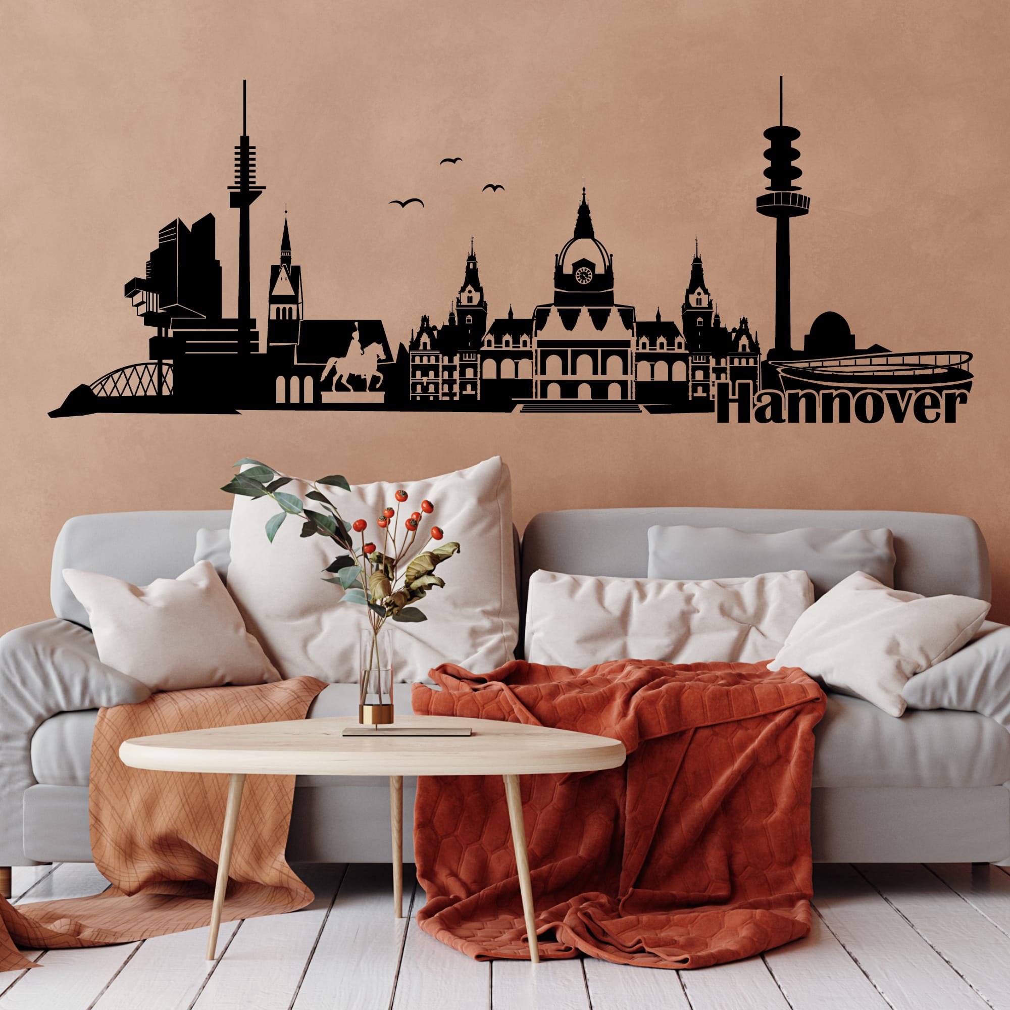 Wandtattoo Wandbild Hannover Skyline Niedersachsen, Heimat