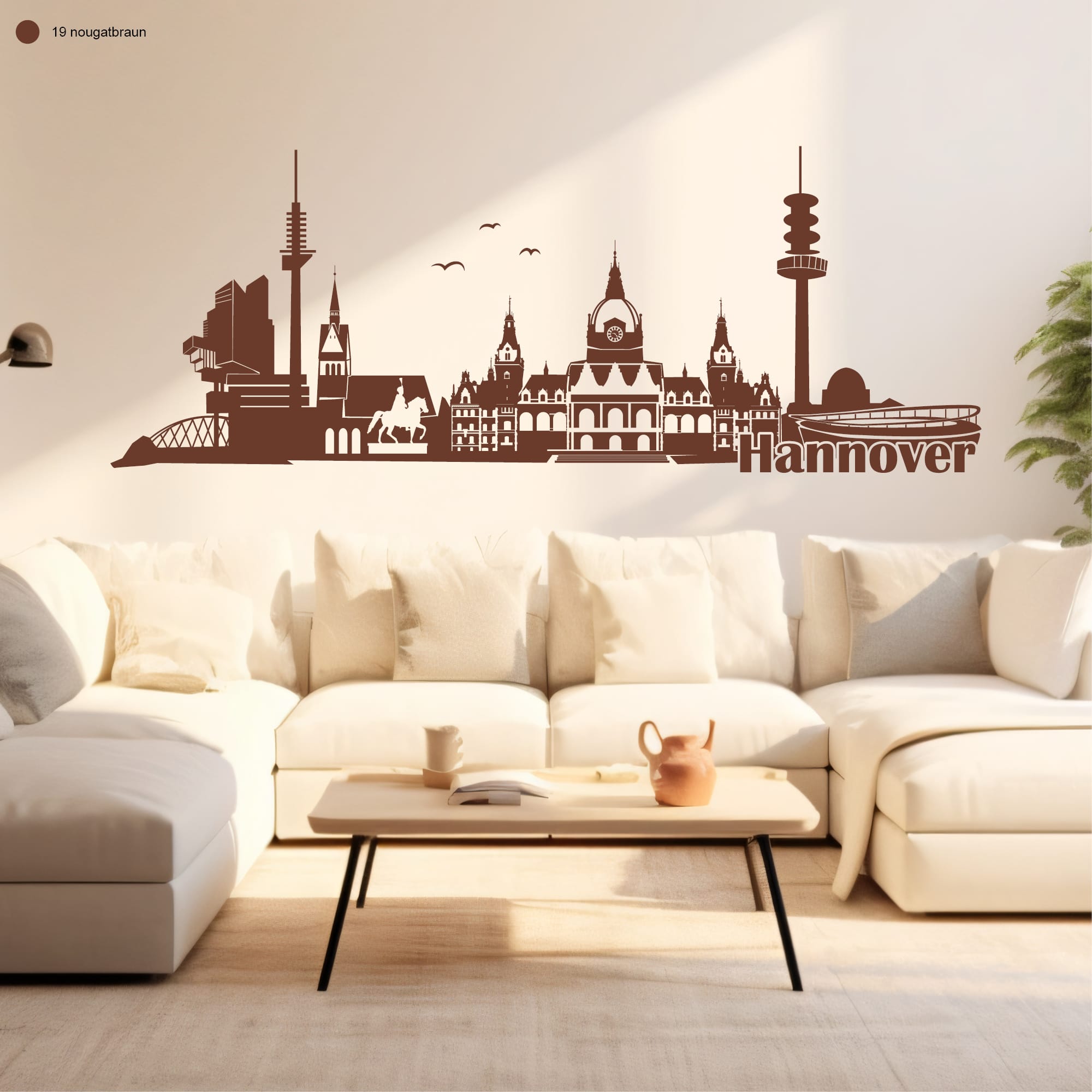 Auf dem Bild ist das Produkt: Wandtattoo Wandbild Hannover Skyline Niedersachsen, Heimat zum Preis von €27.9 abgebildet.