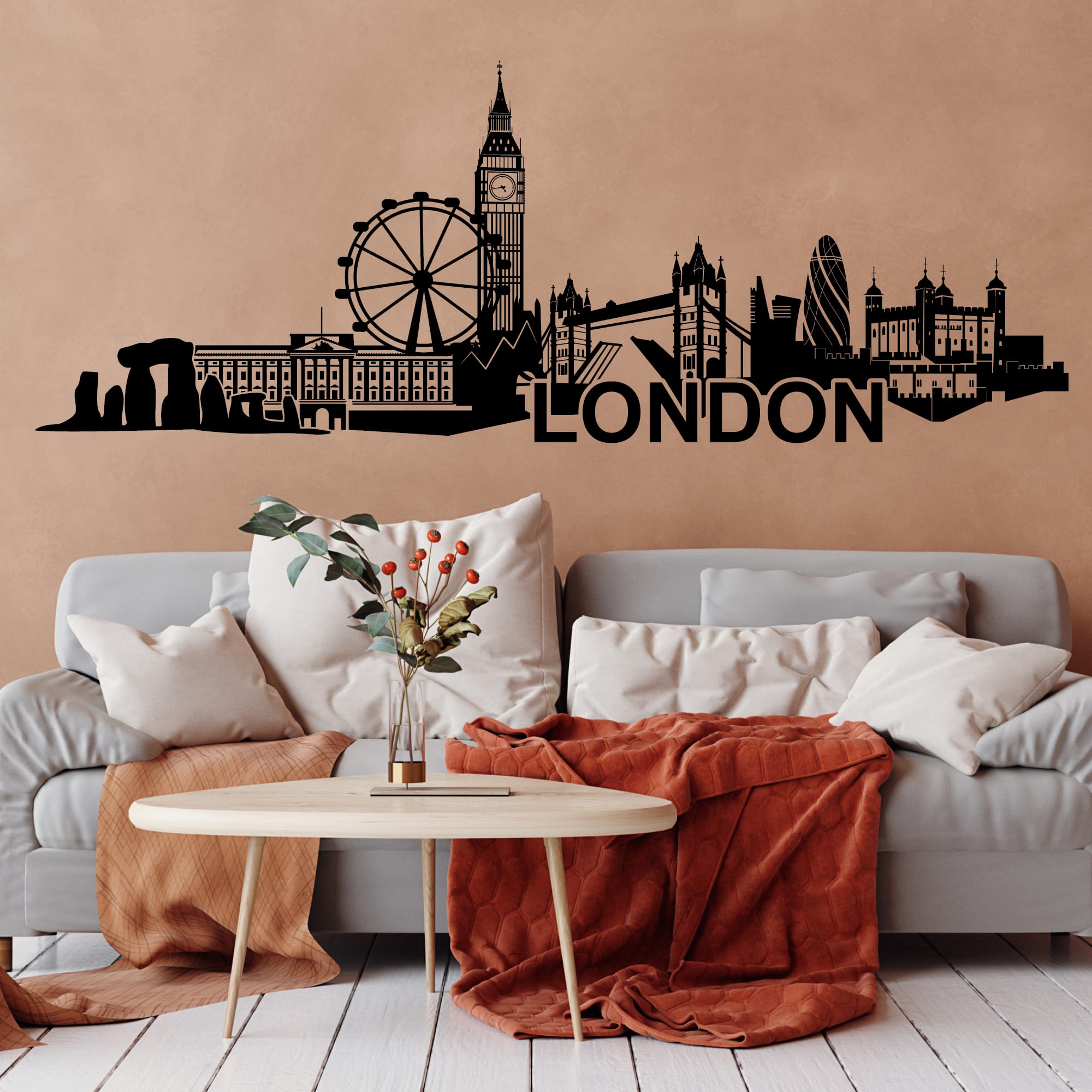 Wandtattoo Wandbild Skyline London England Wandaufkleber
