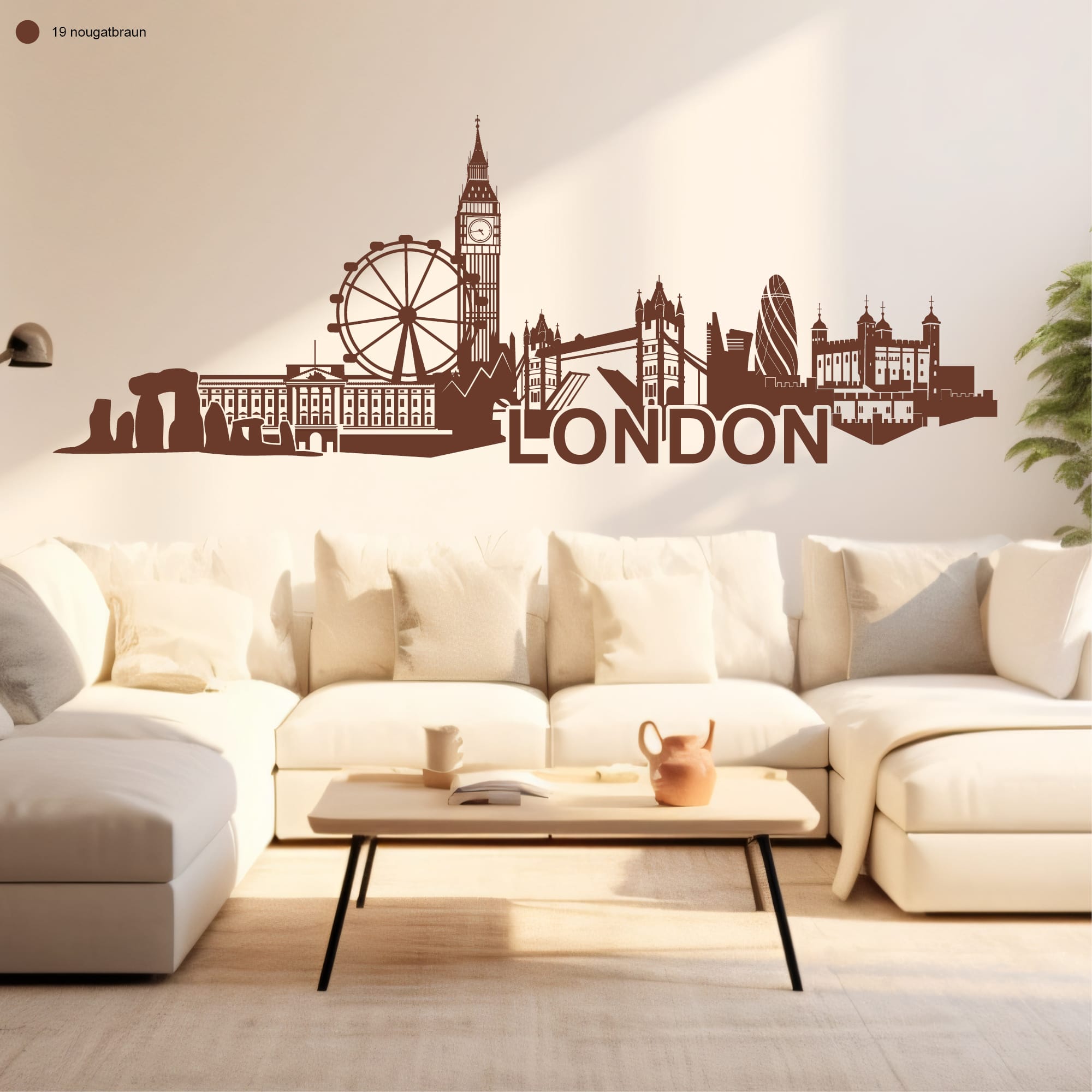 Auf dem Bild ist das Produkt: Wandtattoo Wandbild Skyline London England Wandaufkleber zum Preis von €29.9 abgebildet.