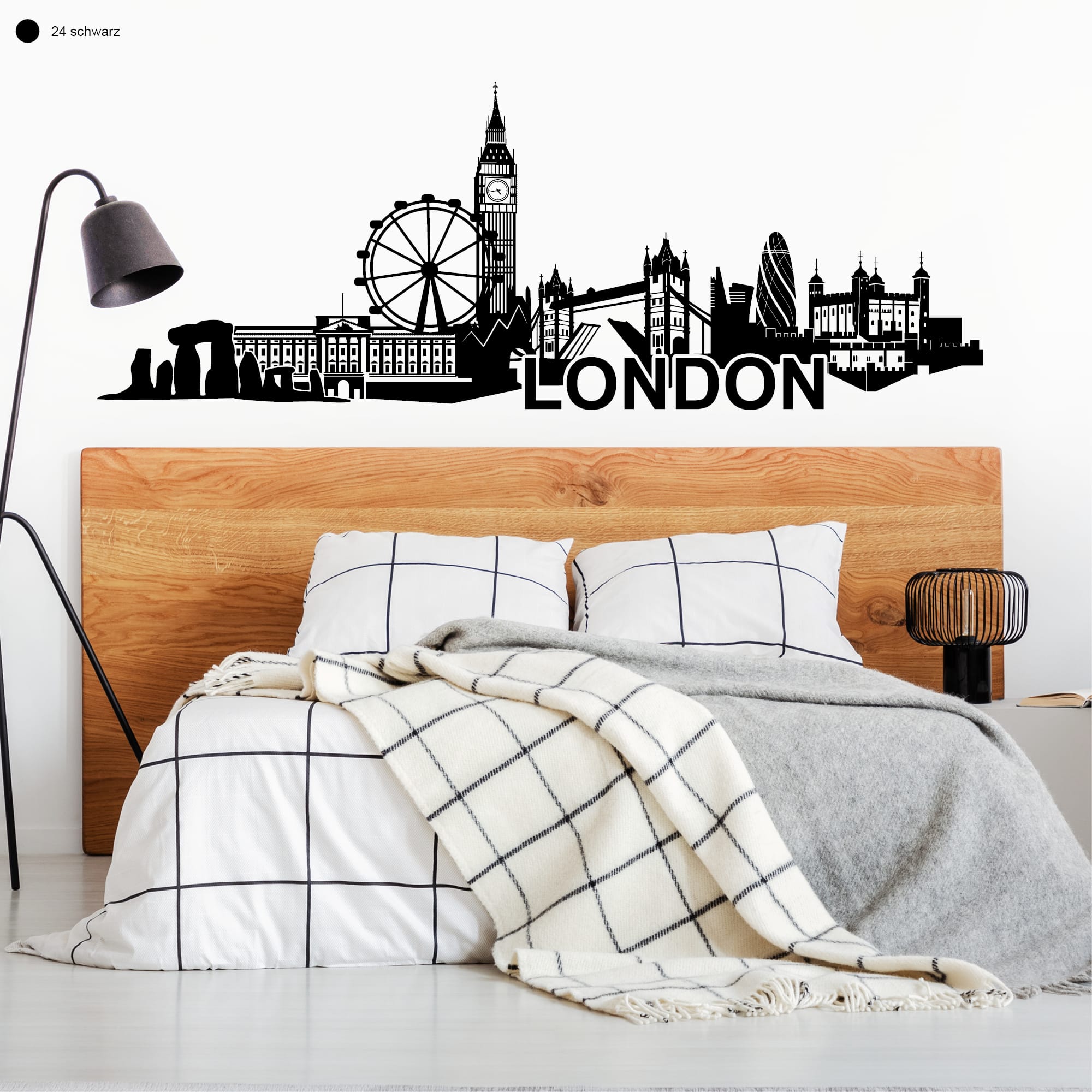 Auf dem Bild ist das Produkt: Wandtattoo Wandbild Skyline London England Wandaufkleber zum Preis von €29.9 abgebildet.